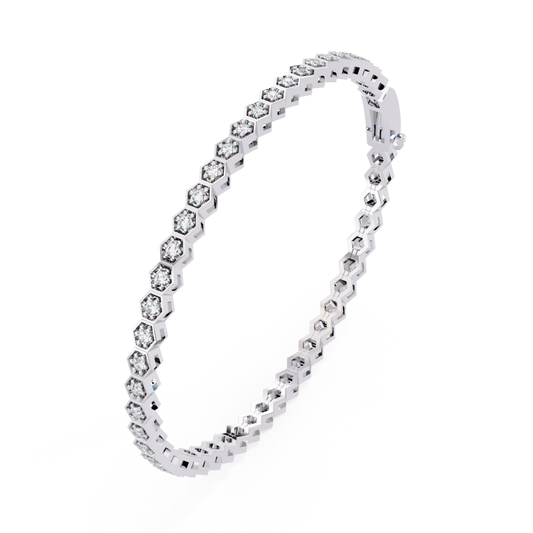 Hexa Gold Diamond Tennis Bracelet