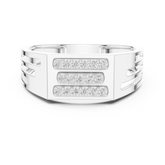 Round Cut Triple Row Men's Diamond Band | Modern Luxury Style