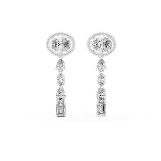 Oval Diamond Drop Earrings | Luxury Bridal Jewelry Style