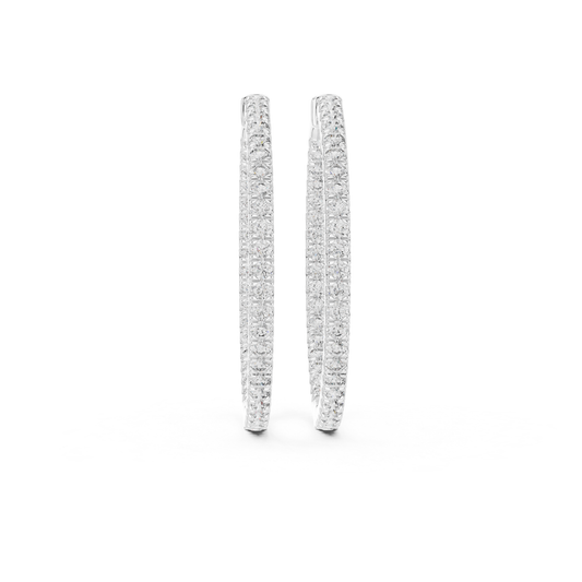 Classic Diamond Hoop Earrings with Brilliant Pave Elegance | Luxury Jewelry