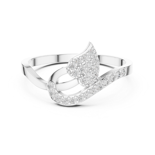 Elegant Leaf Diamond Open Ring | Nature Inspired Luxury Style