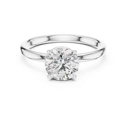 Round Diamond Smooth Band Ring | Seamless Brilliance, Pure Luxury