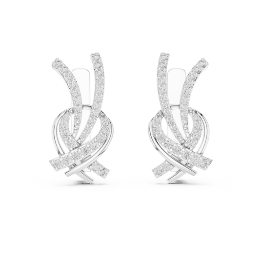Twisted Diamond Drop Earrings with Criss Cross Elegance | Contemporary Luxury