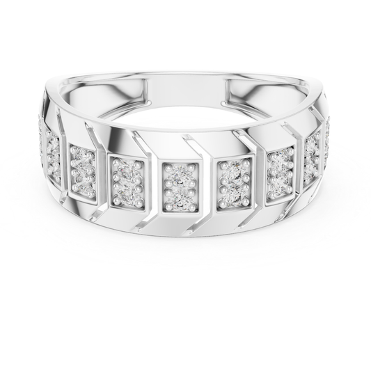 Round Diamond Men's Band | Modern Luxury Wedding Style
