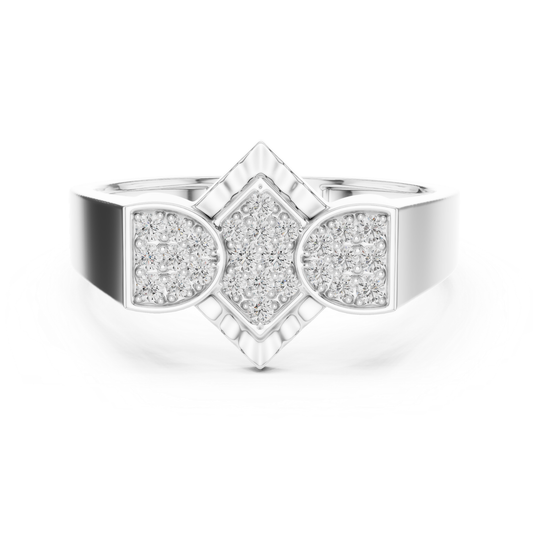 Round Diamond Geometric Statement Ring | Modern Luxury Style