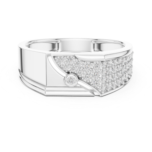 Round Diamond Luxury Band | Modern White Gold Statement Style