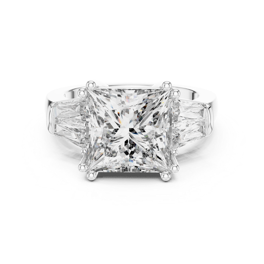 Princess Cut Diamond Ring with Side Stones | Reign with Brilliance