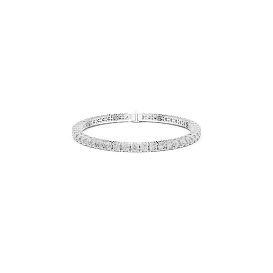 Round Cut Diamond Tennis Bracelet | Luxury White Gold Style