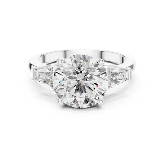 Round Diamond Ring with Side Stones | Brilliance All Around