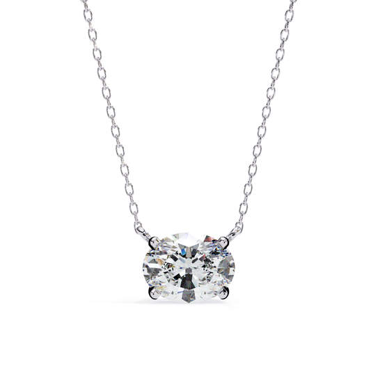 Oval Cut Lab Grown Diamond Pendant With Chain