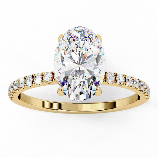 Radiance Oval Halo Ring in Yellow Gold