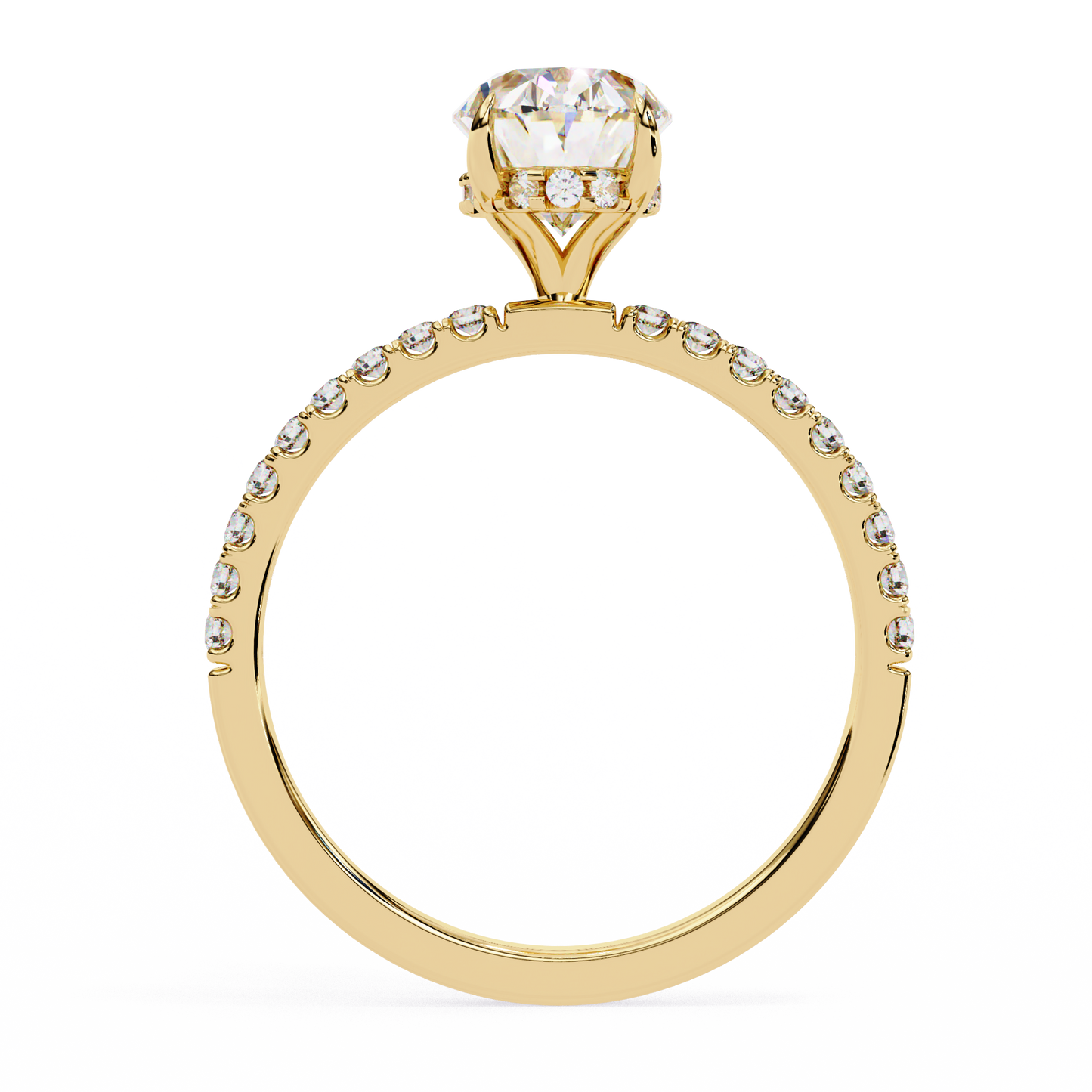Radiance Oval Halo Ring in Yellow Gold