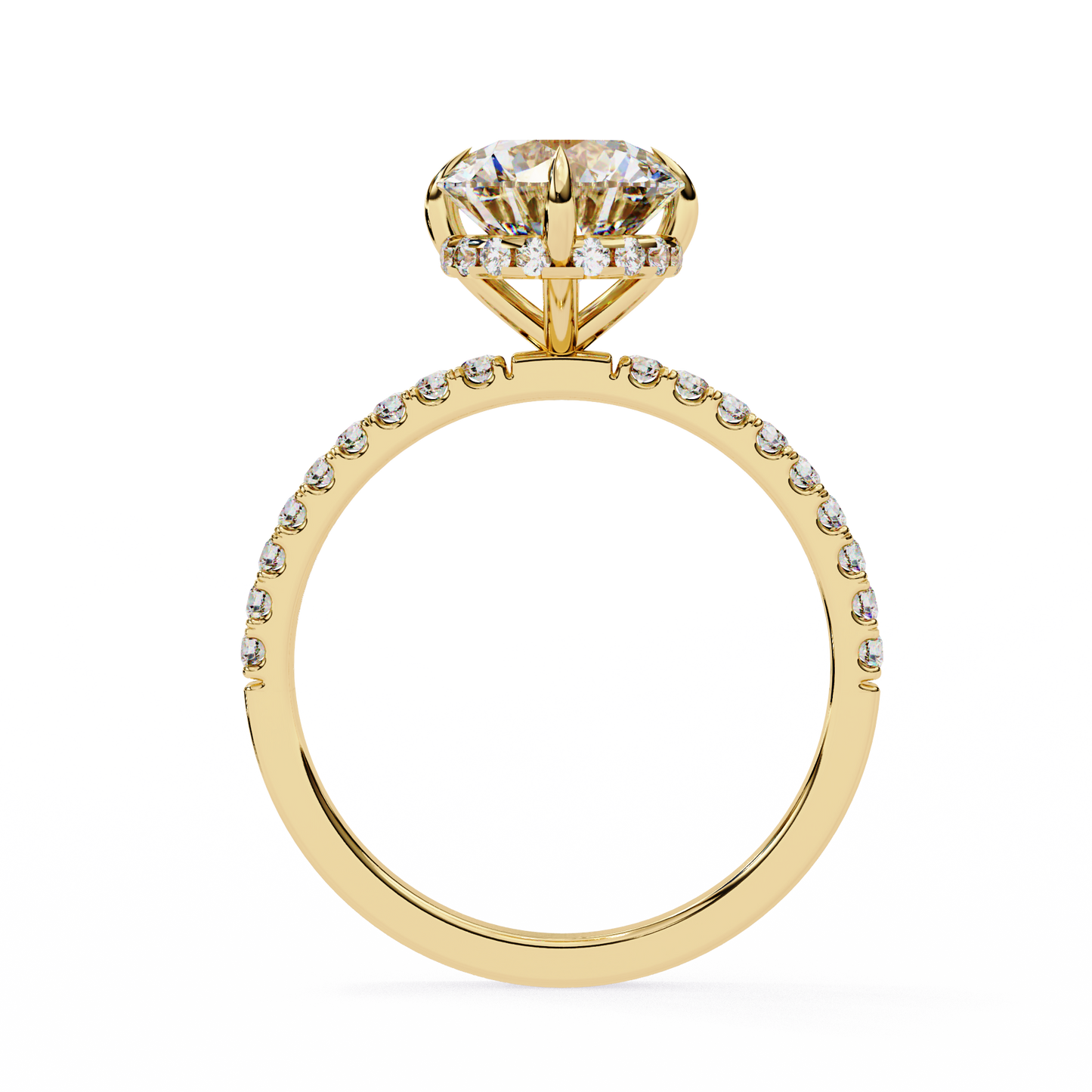 Luxe Round Solitaire Ring In Yellow Gold