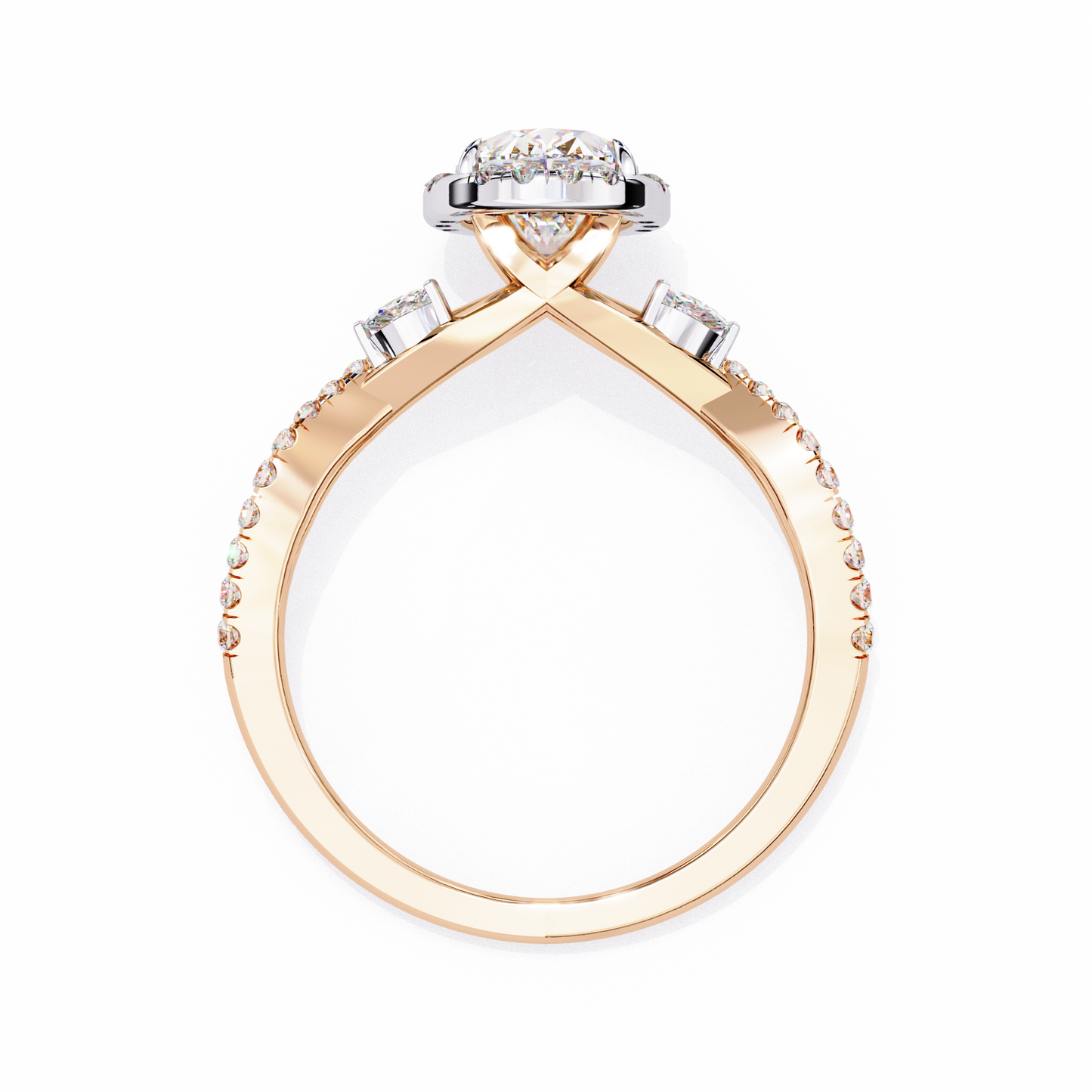 Aurora Diamond Ring in Rose Gold