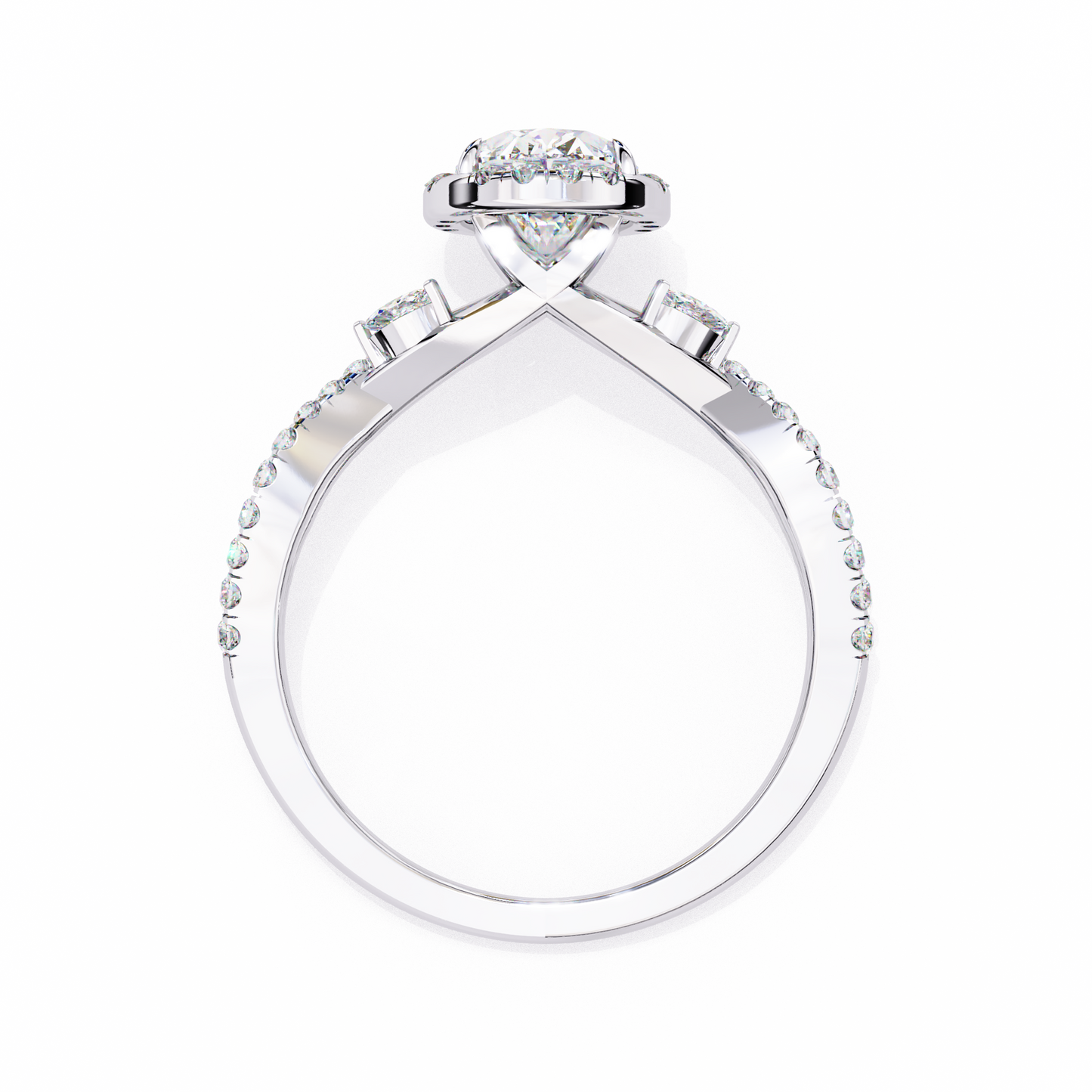 Aurora Diamond Ring in White Gold