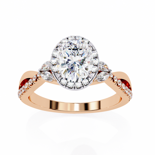 Aurora Diamond Ring in Rose Gold