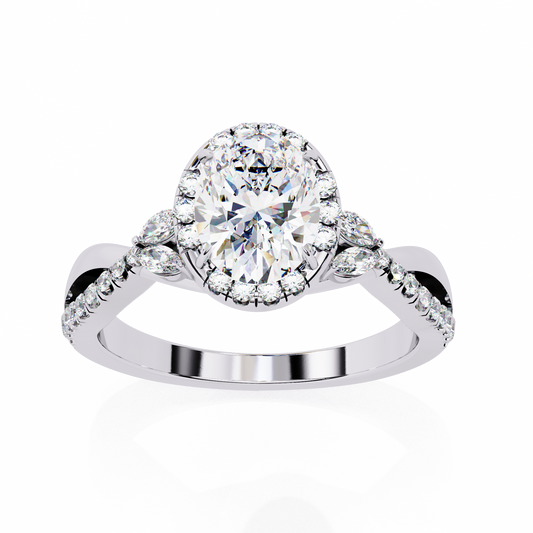 Aurora Diamond Ring in White Gold