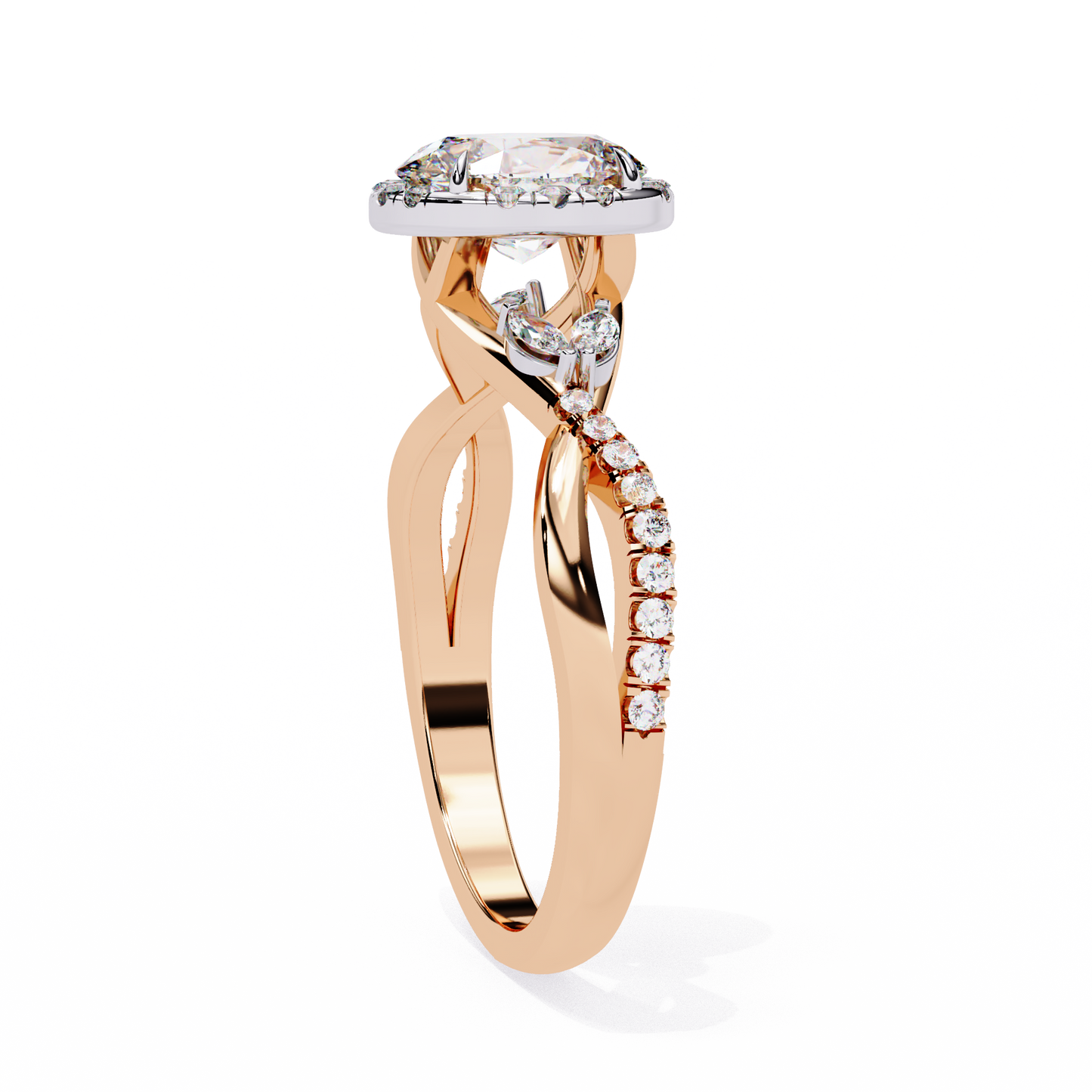Aurora Diamond Ring in Rose Gold