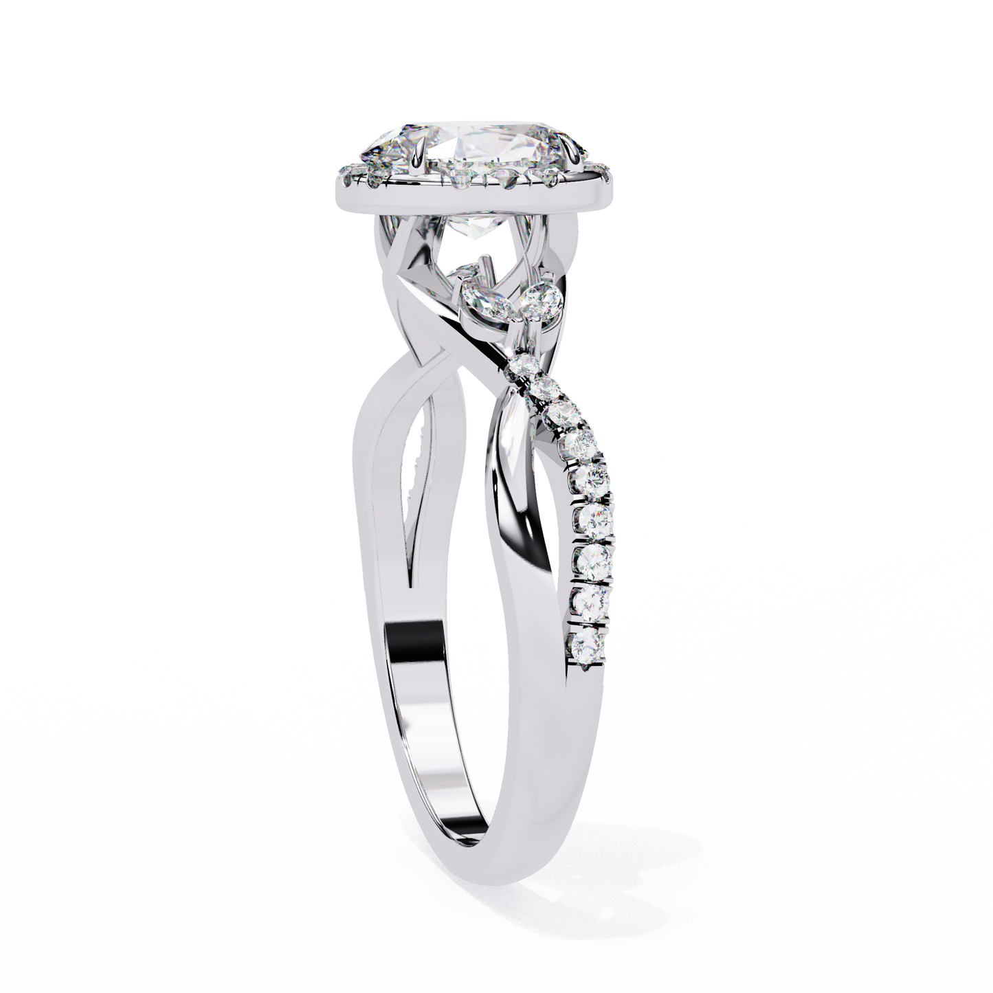 Aurora Diamond Ring in White Gold