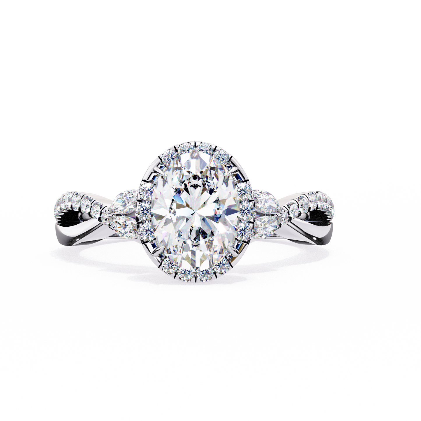 Aurora Diamond Ring in White Gold