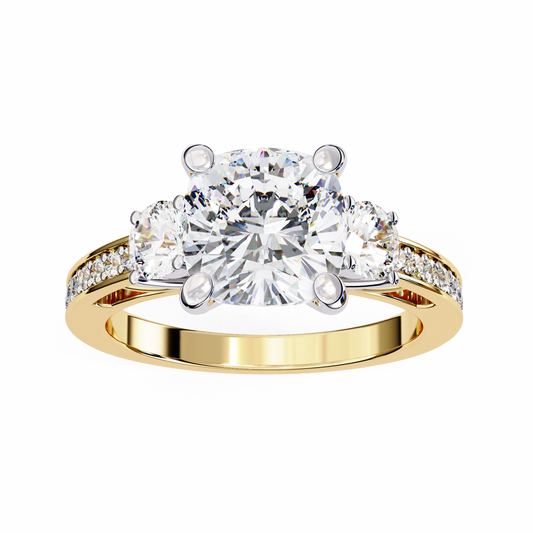 Luxe Trifecta Diamond Ring in Yellow Gold