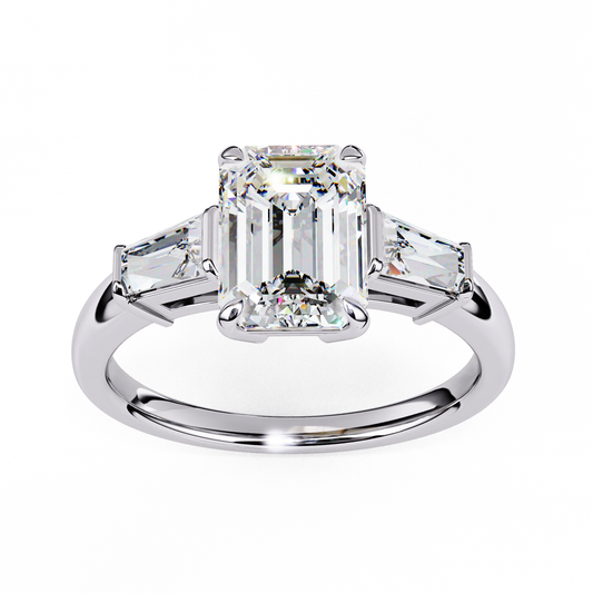 Triad of Brilliance Diamond Ring in White Gold