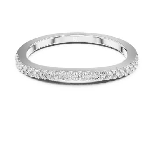Front view diamond eternity band in white gold
White gold pave diamond stacking ring front profile
Minimal diamond eternity ring in white gold front view
White gold wedding band with round diamond row
Slim diamond band ring in white gold front angle
White gold half eternity diamond ring for women
Classic pave diamond band in white gold front view
White gold minimalist diamond stacking band ring
Delicate white gold diamond eternity wedding band
Round diamond eternity band in white gold front profile