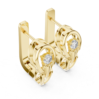 Oval Open Frame Diamond Hoop Earrings | Minimal Modern Elegance