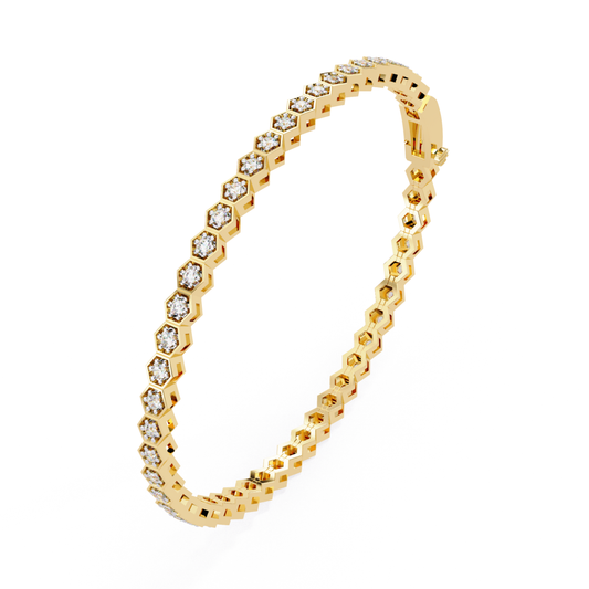 Hexa Gold Diamond Tennis Bracelet