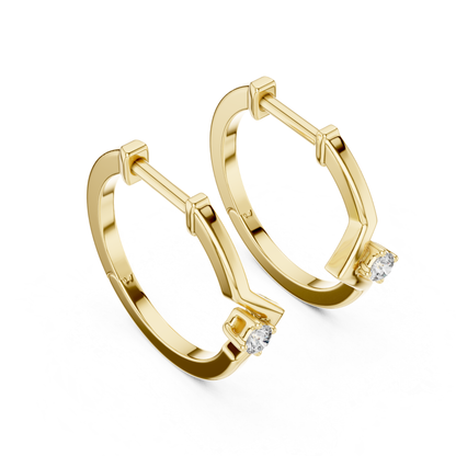 Modern Zigzag Diamond Hoop Earrings with Minimal Elegance | Luxury Jewelry