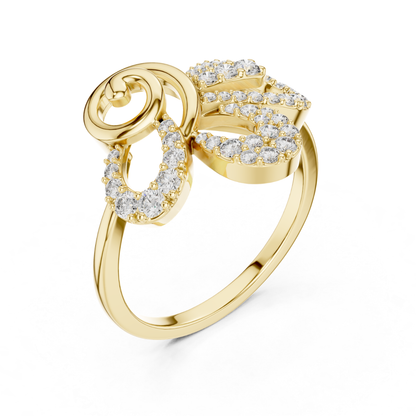 Elegant Diamond Swirl Open Ring | Luxury Contemporary Style