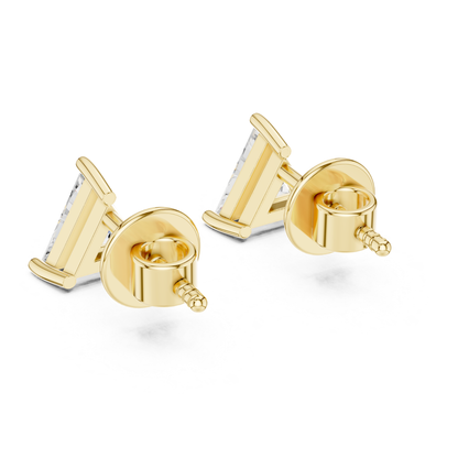 Trillion Cut Diamond Stud Earrings with Prong Setting | 18K