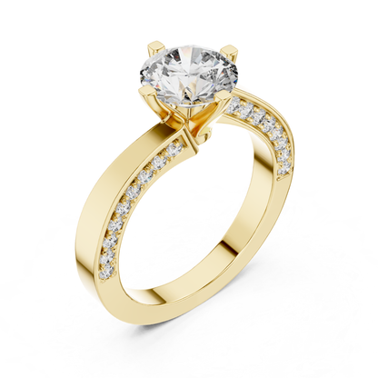 Round Cut Diamond Bypass Engagement Ring | Modern Luxury Style