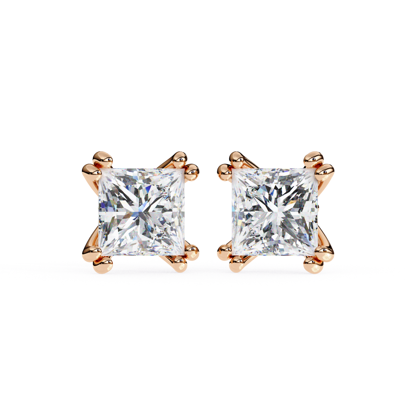 Lab Grown Diamond Gold Stud Earrings for Women