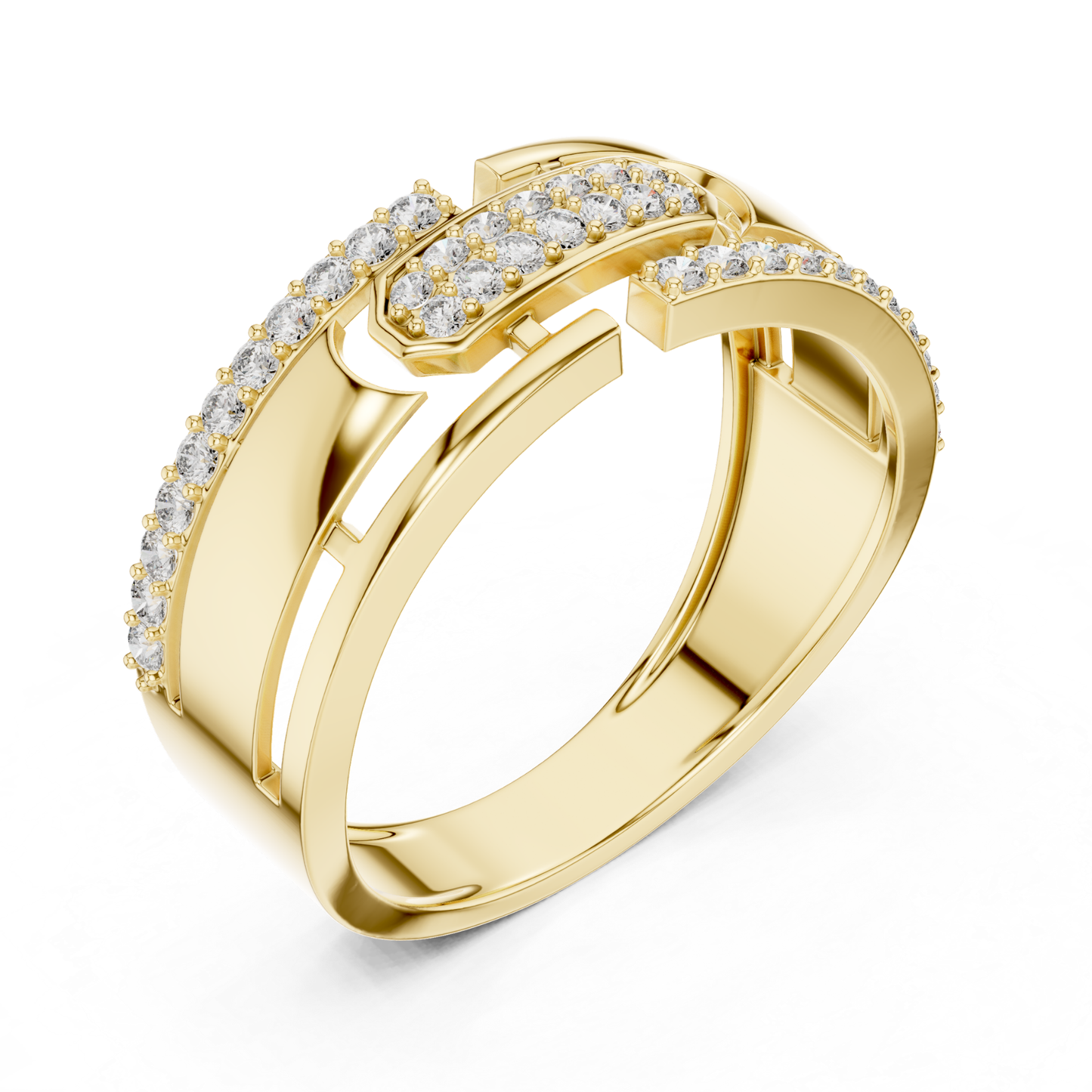 Invisible Set Diamond Modern Band Rings | Luxury White Gold Style