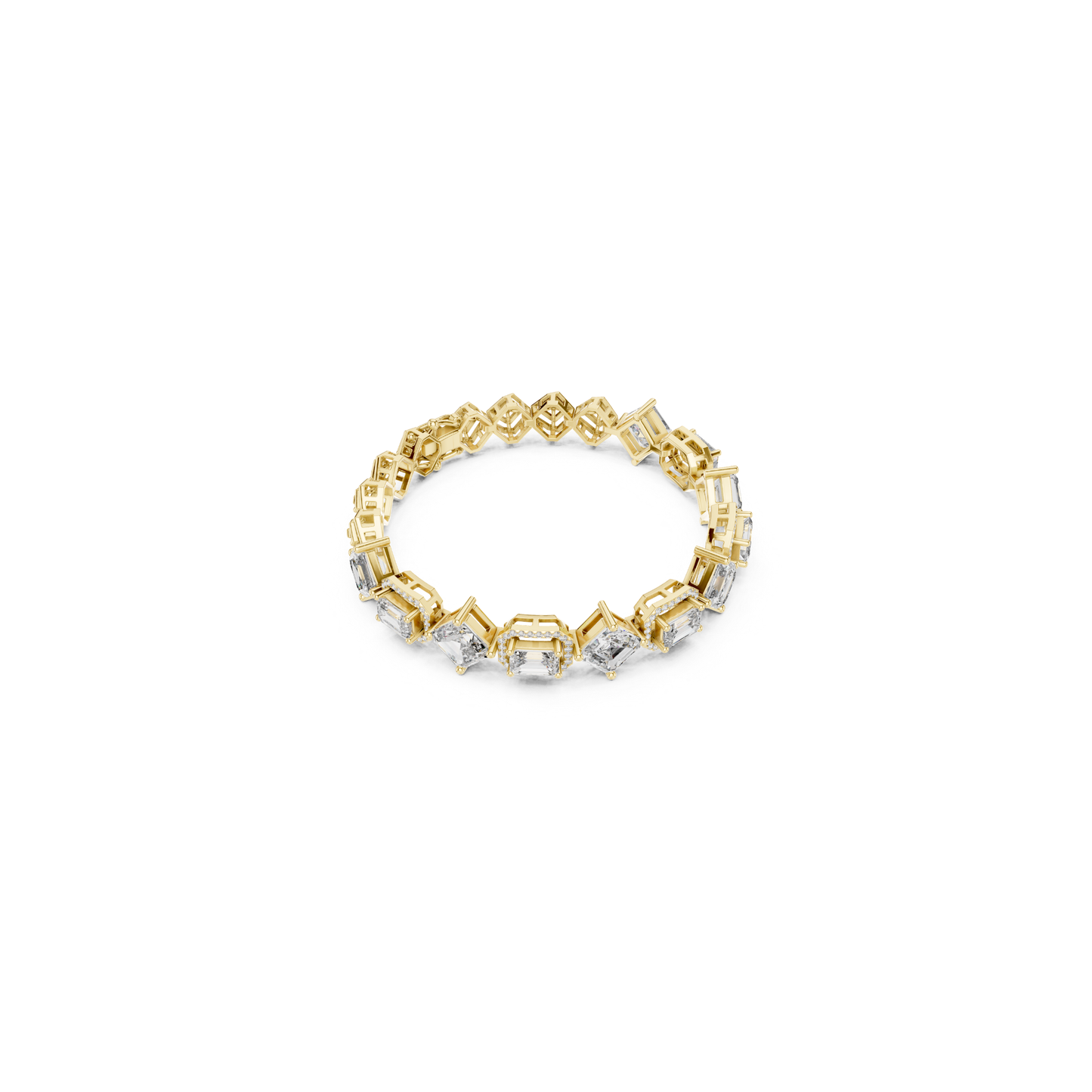 Round, Emerald & Radiant Diamond Bracelet | Luxury Tennis Style