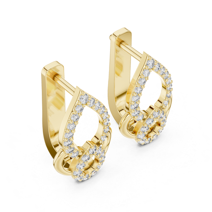 Elegant Diamond Drop Earrings with Teardrop Openwork Luxury