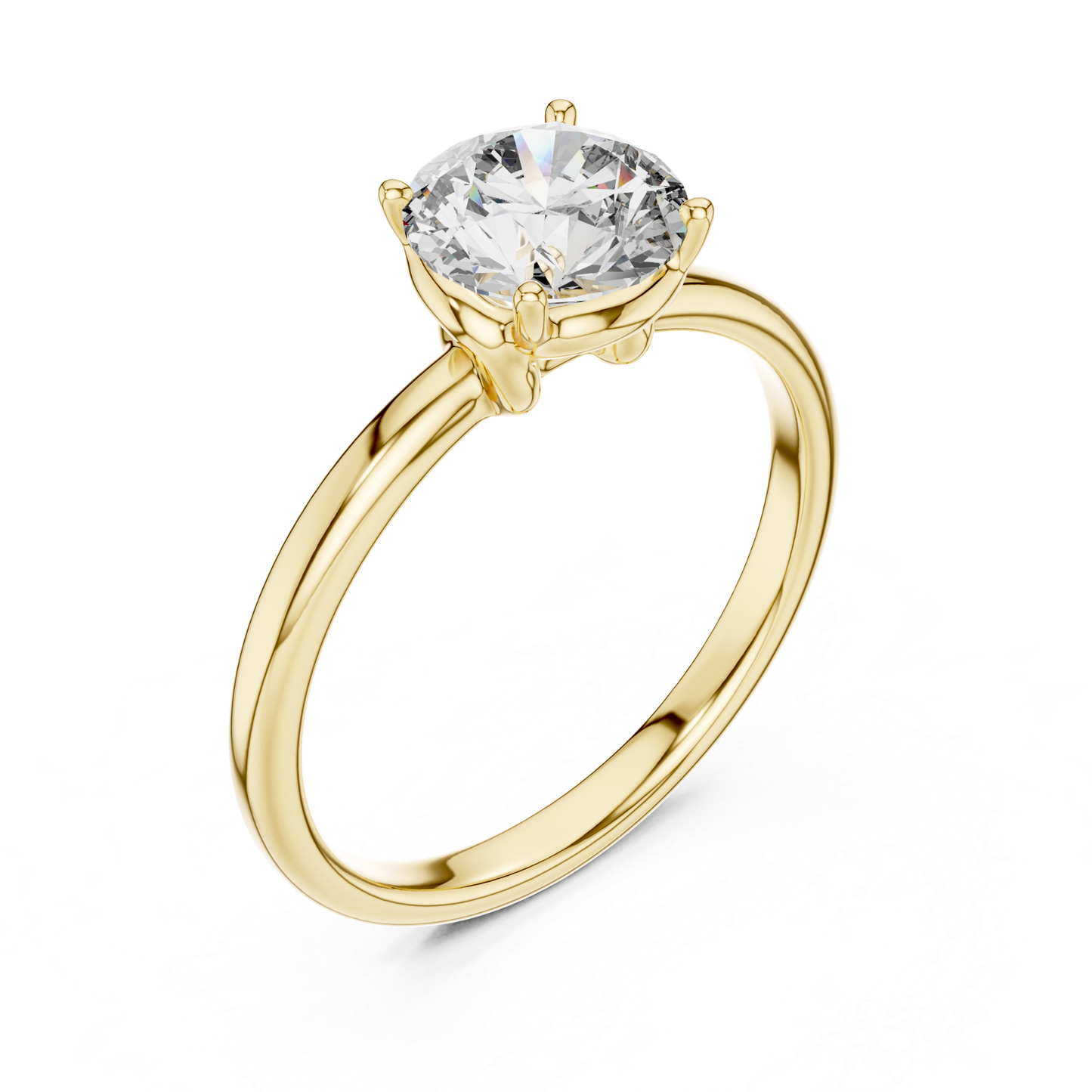 Round Diamond Smooth Band Ring | Seamless Brilliance, Pure Luxury