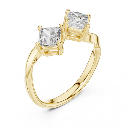 Princess Cut Open Wrap Diamond Ring | Modern Luxury Style