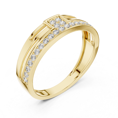 Round Diamond Channel Set Wedding Band | Modern Luxury Style