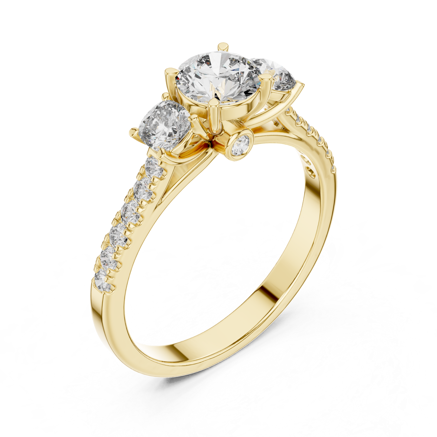Round Diamond Side Stone Band Ring | Brilliance All Around