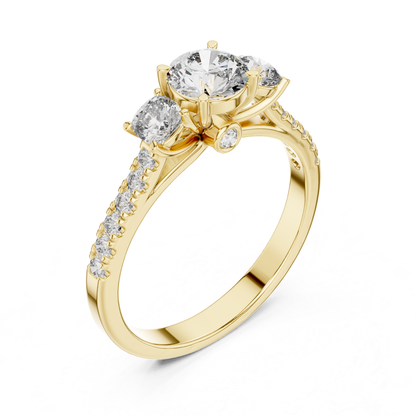 Round Diamond Side Stone Band Ring | Brilliance All Around
