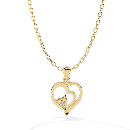 Open Style Heart Diamond Pendant