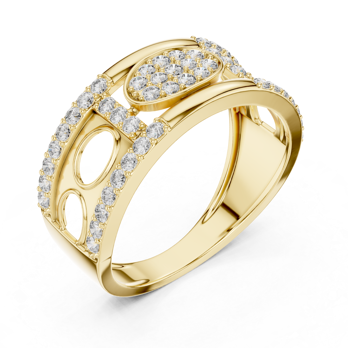 Luxury Diamond Open Pattern Band | Contemporary Fine Jewelry Style