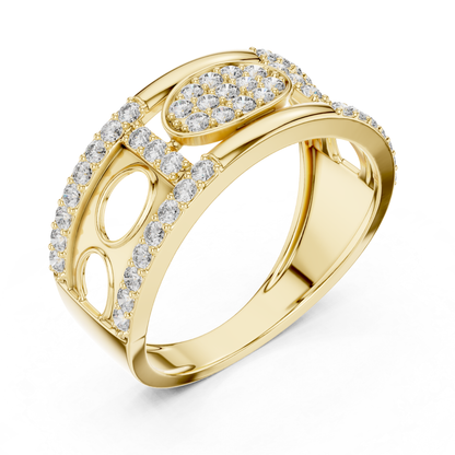 Luxury Diamond Open Pattern Band | Contemporary Fine Jewelry Style