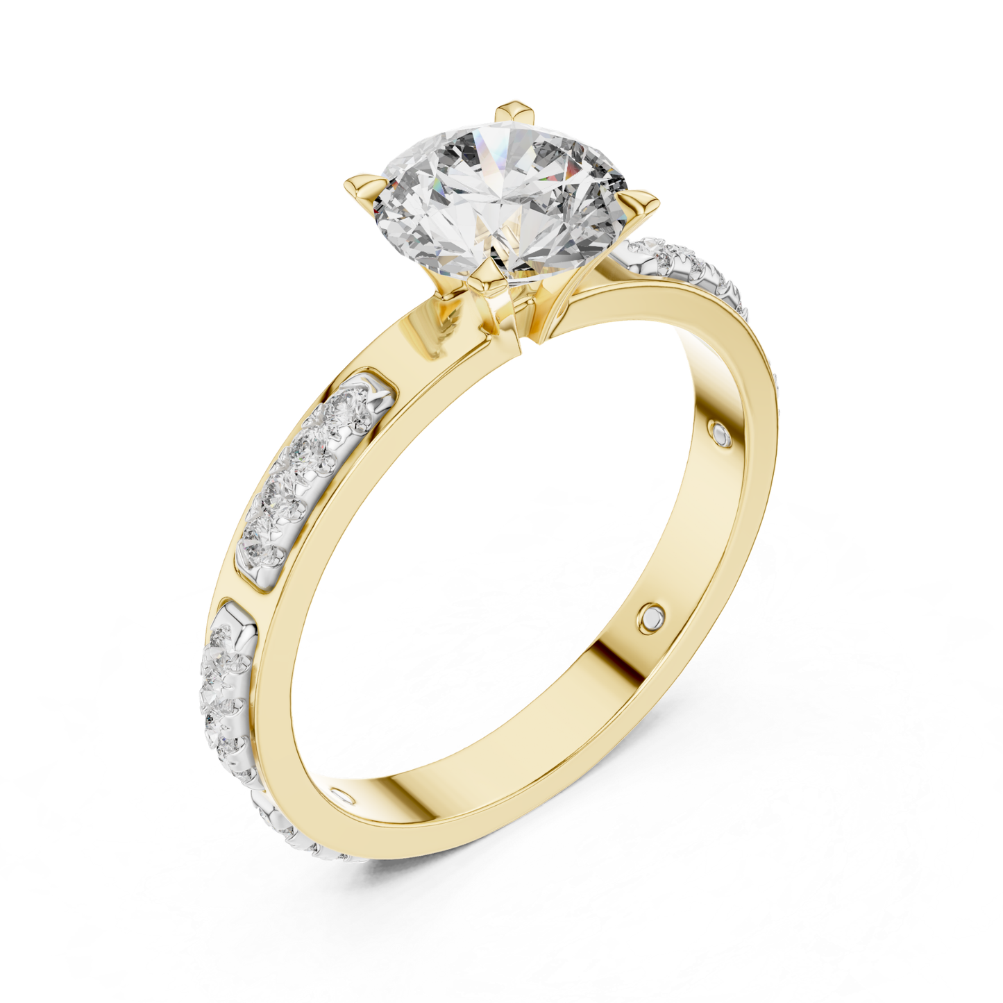 Round Diamond Bezel Side Band Ring | Sleekly Wrapped in Brilliance