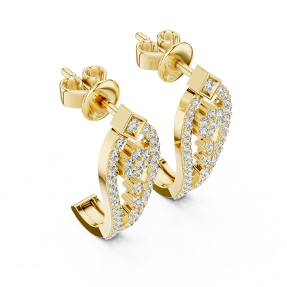 Floral Geometric Diamond Drop Earrings | Openwork Luxury Design