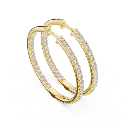 Classic Diamond Hoop Earrings with Brilliant Pave Elegance | Luxury Jewelry