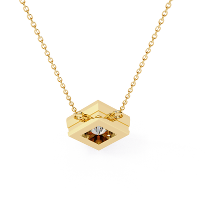 Princess cut Lab Grown Diamond Pendant With Chain