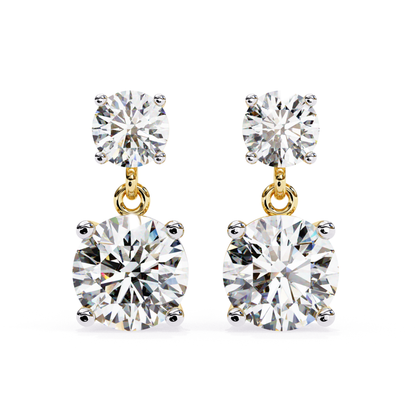 Laborgezüchtete Diamant-Tropfen-Ohrstecker in Gelbgold | Elegante Tropfen
